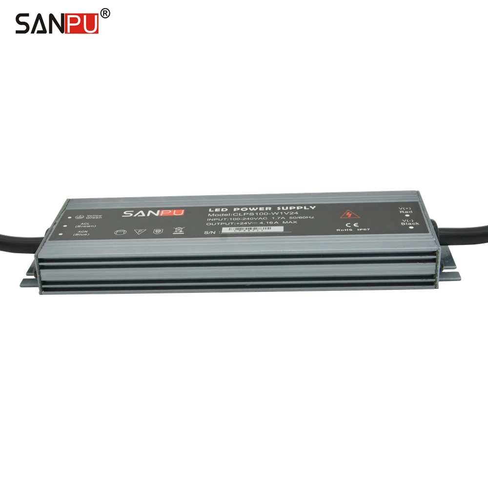 Светодиодный адаптер SANPU источник питания 100 Вт 24 В IP67 водонепроницаемый с