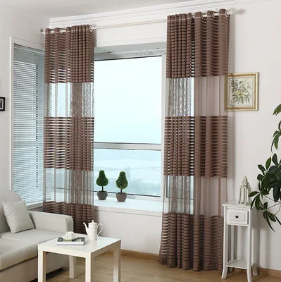 Качественные утолщенные полосатые шторы для балкона оконные