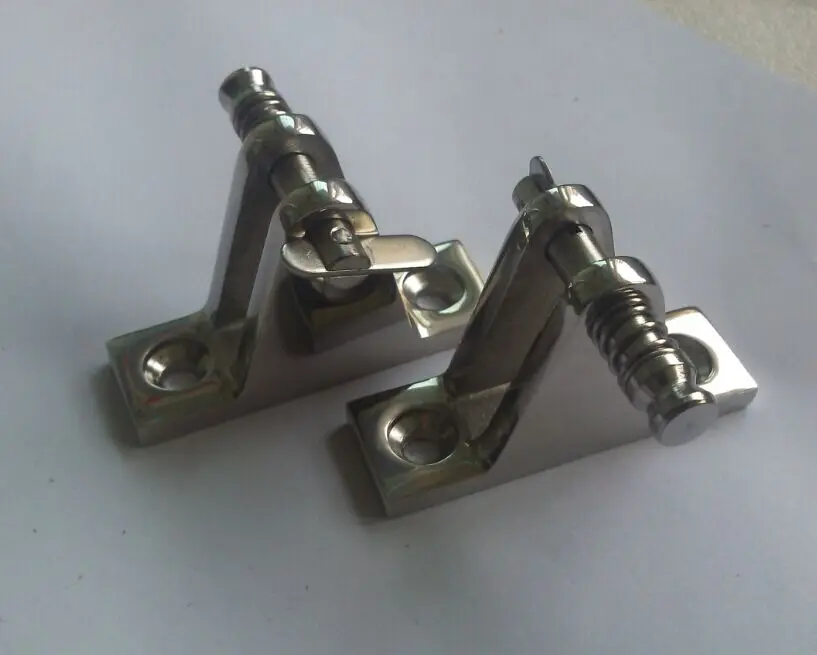 

MARINE BOAT BIMINI TOP FITTING DECK HINGE STAINLESS STEEL WITH PIN 2 PCS
