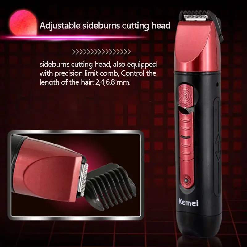 Kemei KM-8058 Men's Rechargeable Hair Clipper Shaver Breast Shaving Eyebrow Knife Set | Бытовая техника