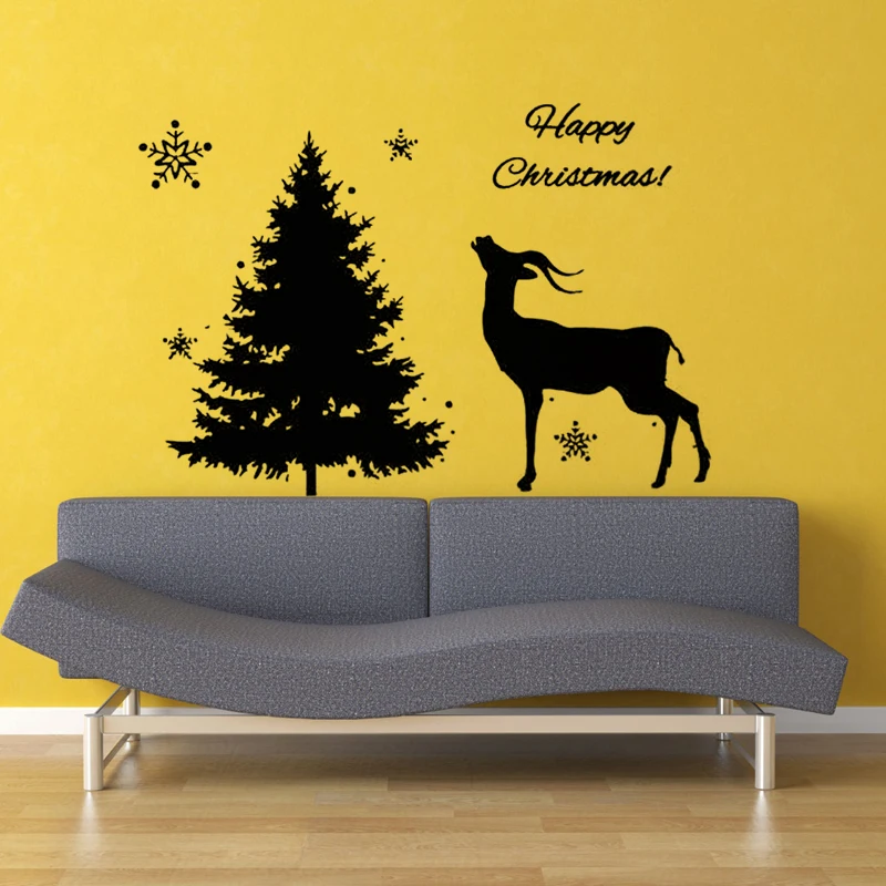 Забавная Рождественская елка наклейки на стену ПВХ обои для гостиной спальни DIY