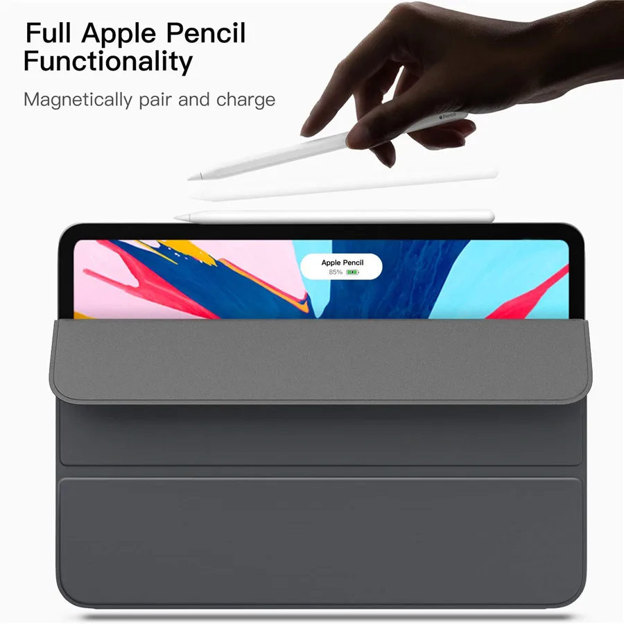 Для iPad Pro 11 Чехол для iPad Pro Funda Магнитный ультра тонкий чехол для смарт-телефона для iPad 11 дюймов чехол с поддержкой беспроводной зарядки+ пленка