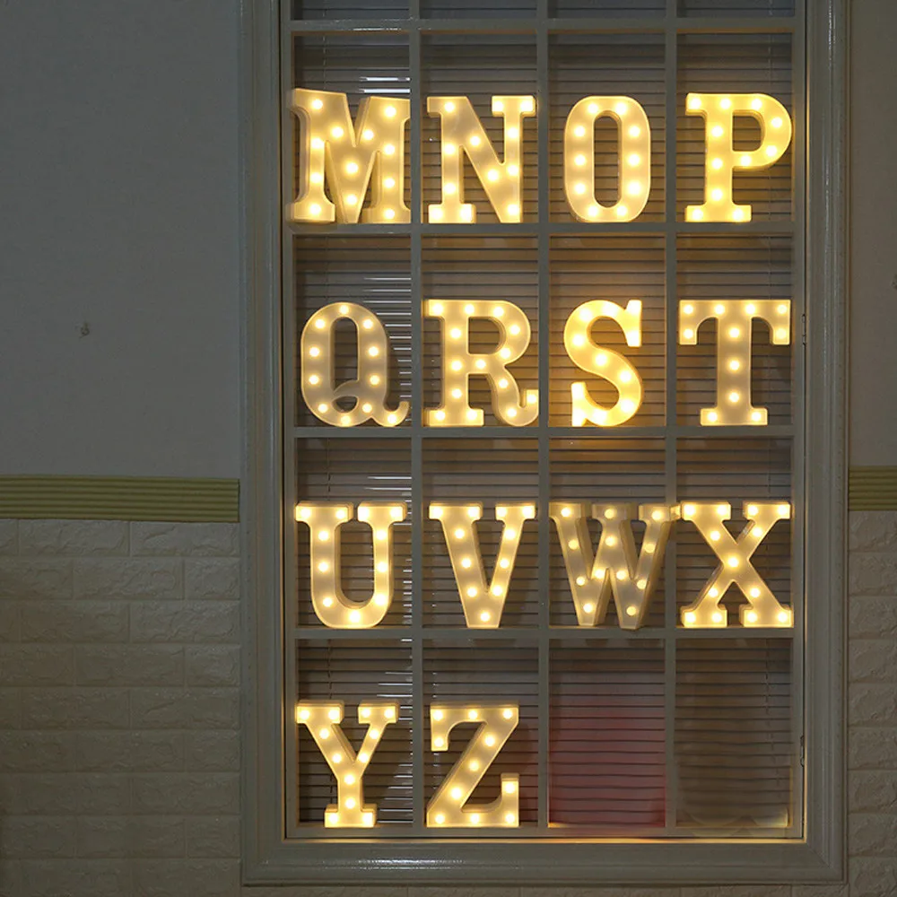 24 буквы дистанционного управления Алфавит Светодиодные белые пластиковые огни