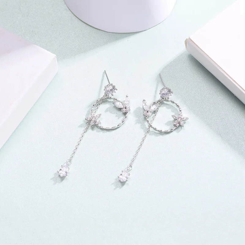 Корейские модные длинные висячие серьги геометрические круглые новая Brinco