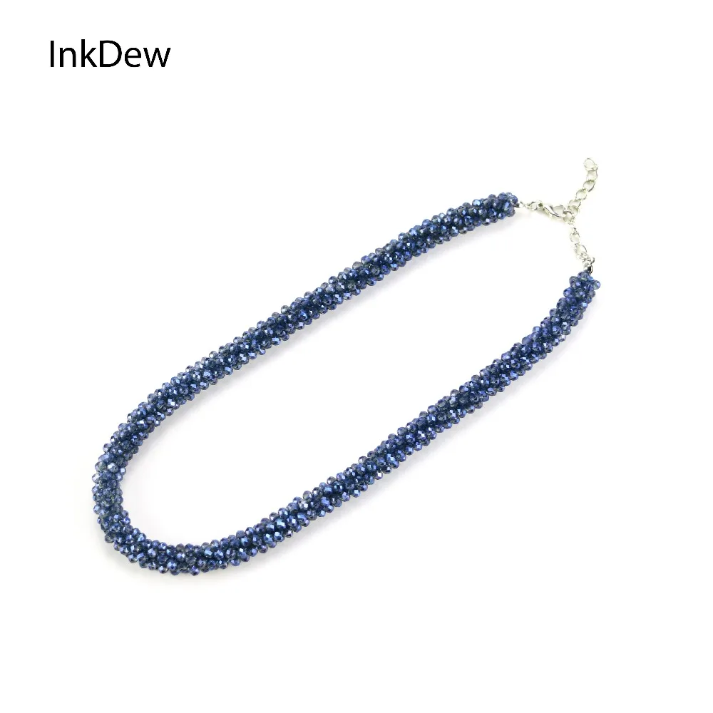 Ожерелье ручной работы с бусинами INKDEW короткое ожерелье резьбой граненым