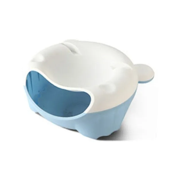 Blue White SEREQI двухслойная Пластиковая форма головы медведя, коробка для хранения еды, высокое качество, настольный контейнер для хранения в двух словах, Органайзер - Цвет: Blue White