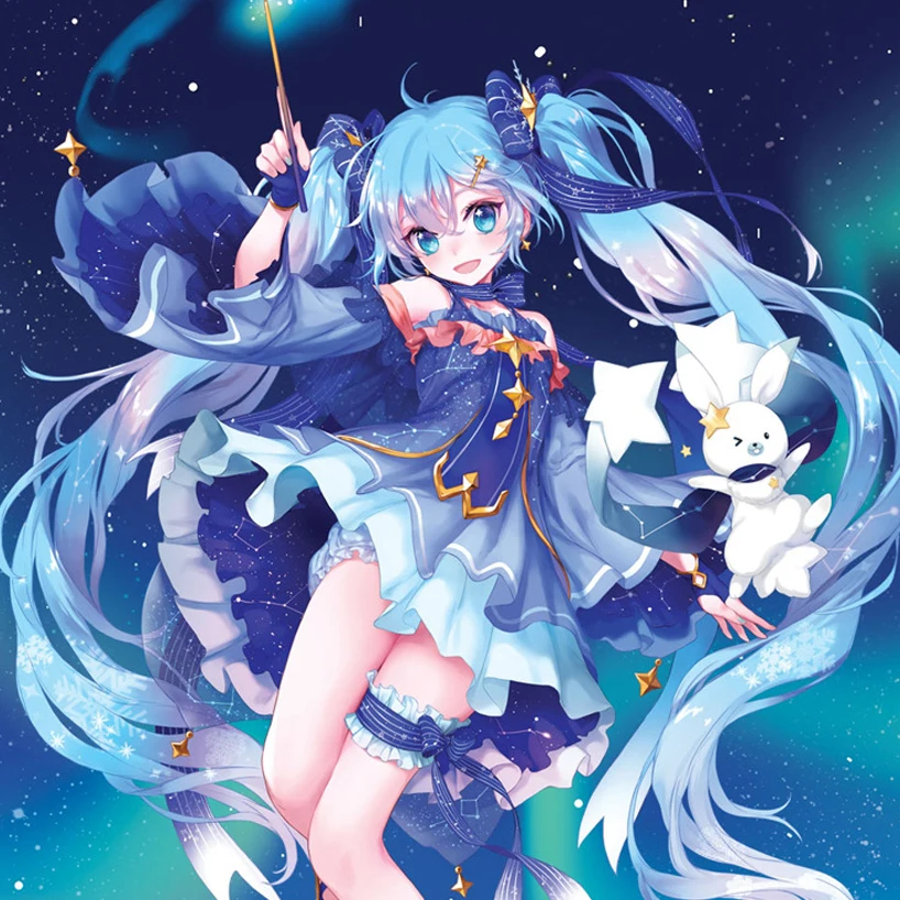 

Snow Miku Cosplay Costume Anime Dress For Girls Japanese Kawaii Style Lolita Fancy School Party Show Student Dancing Dresses