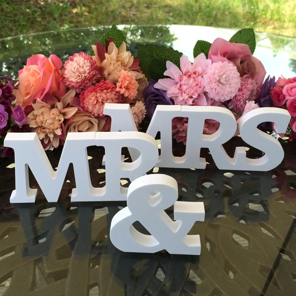 Принадлежности MR & MRS для вечеринки деревянные предметы мебели в английских