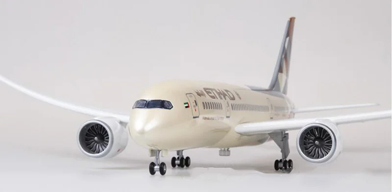 47 см 1/130 масштаб самолет Boeing B787 Dreamliner самолет ETIHAD авиакомпания Модель W светильник и колеса литые под давлением пластиковые смолы самолет