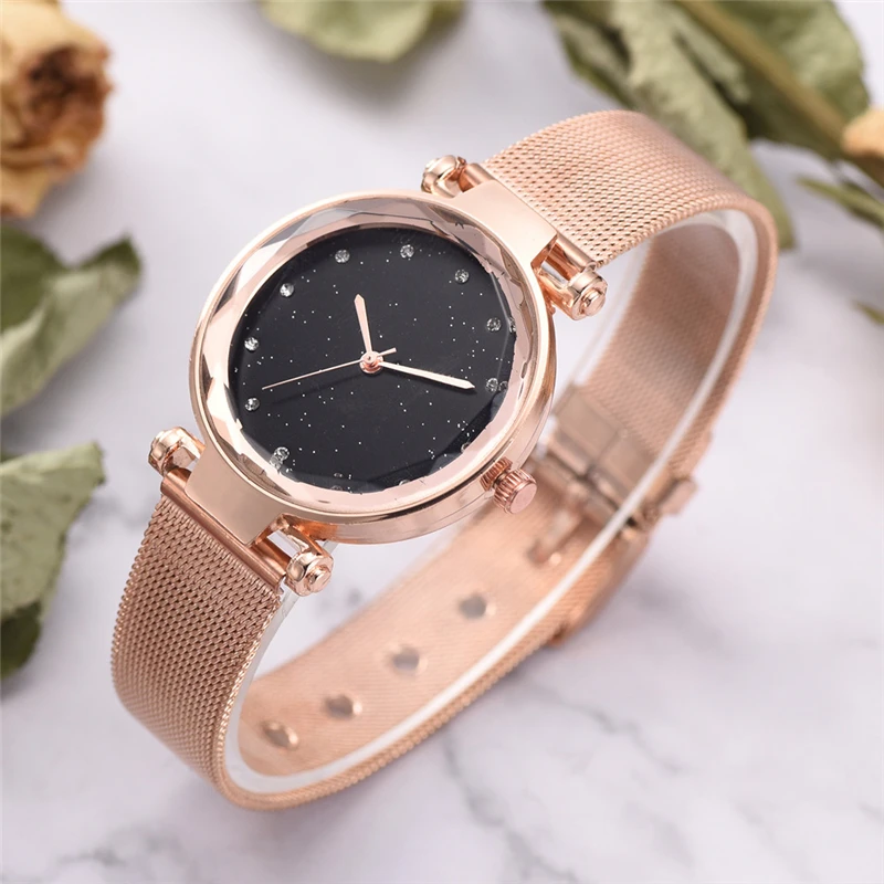 Little Woman Watches Silver Watchband Ladies wristwatch Fashion Casual Quartz Clock Crystal Diamond Starry Female Good T | Наручные часы