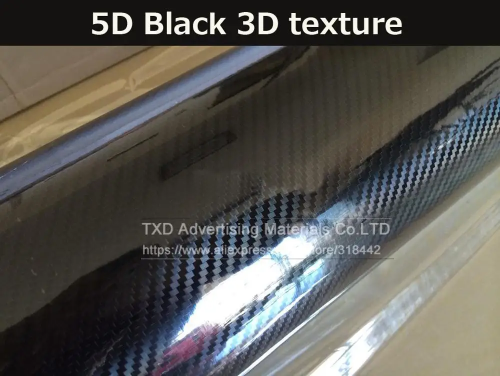 black 3d texture Новейшая 5D пленка из углеродного волокна с воздушными пузырьками 3 слоя с размером: 1,52*5 м(5ftx16. 4 фута) в рулоне - Название цвета: black 3d texture
