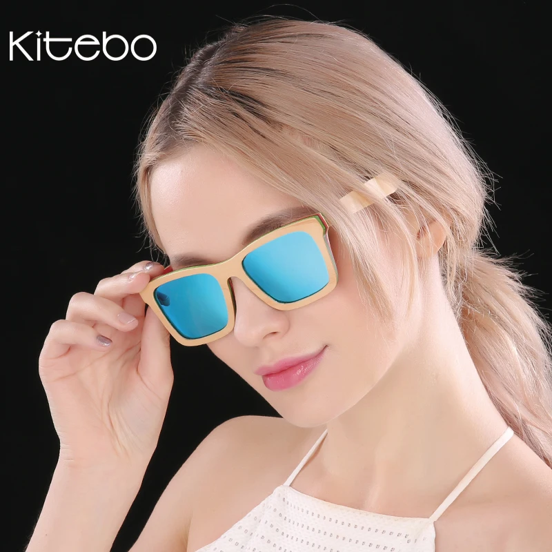 KITEBO поляризованные старинные деревянные очки мужчины бамбуковые солнцезащитные