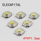 100 шт.лот SMD 4*4*1,5 мм 4x4x мм тактильный тактовый Микропереключатель Мгновенный