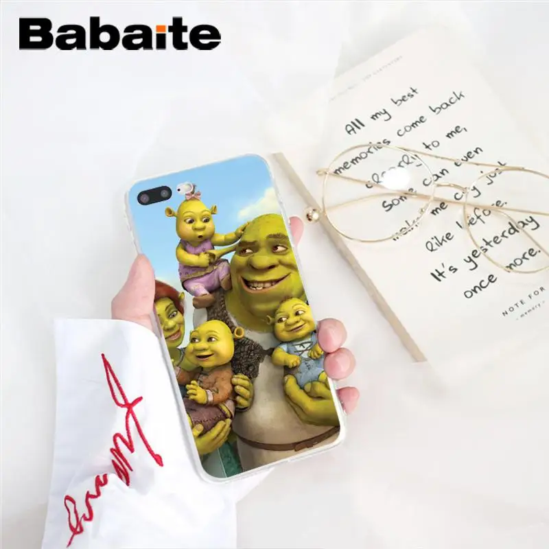 Babaite Забавный Шрек Мягкий Силиконовый ТПУ чехол для телефона iPhone X XS MAX 6 6S 7 7plus 8 8Plus 5 5S XR 10 Чехол
