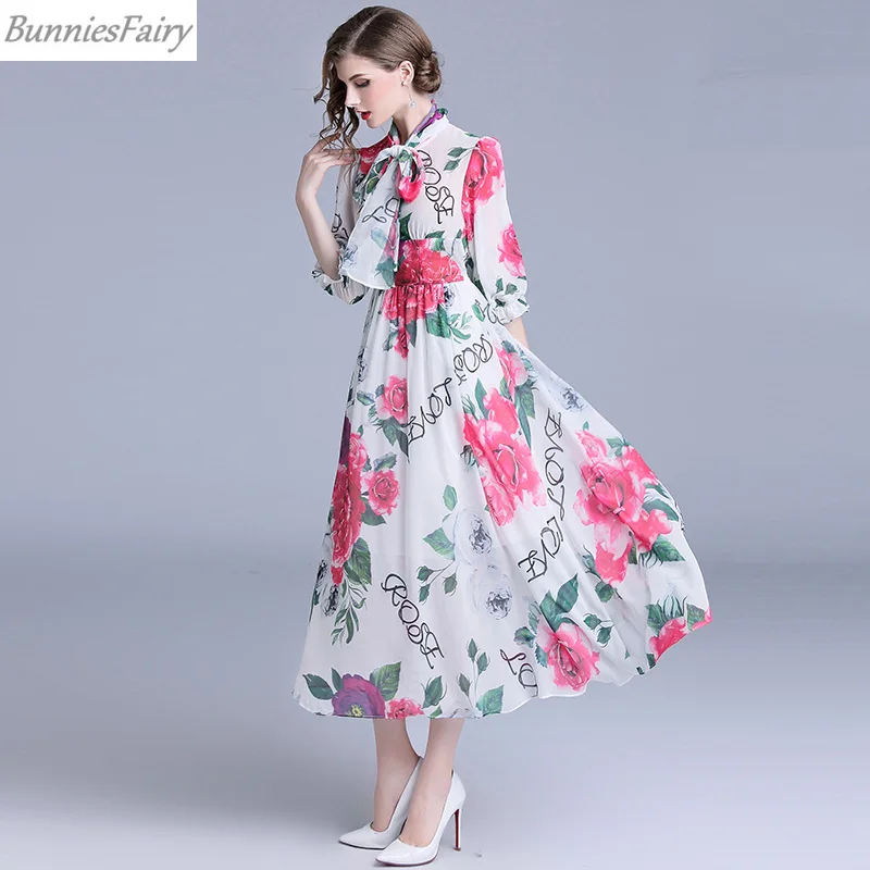 BunniesFairy 2018 осеннее новое женское элегантное стильное платье в стиле ретро с