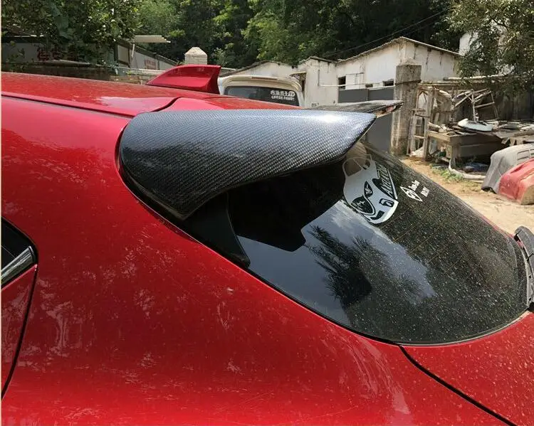 Углеродное волокно ABS заднее крыло багажника спойлер для 14-18 MAZDA 3 AXELA хэтчбек по EMS