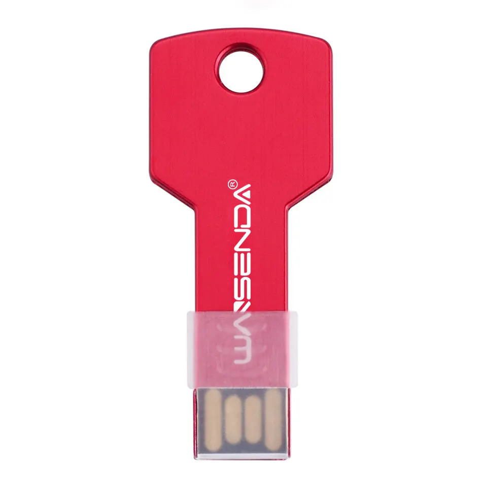 Wansenda 128 ГБ USB флеш-накопитель форма ключа 64 ГБ 32 ГБ флеш-накопитель 16 Гб Usb2.0 металлическая Флешка 8 ГБ 4 ГБ Водонепроницаемая Usb флешка флеш-накопитель - Цвет: Красный