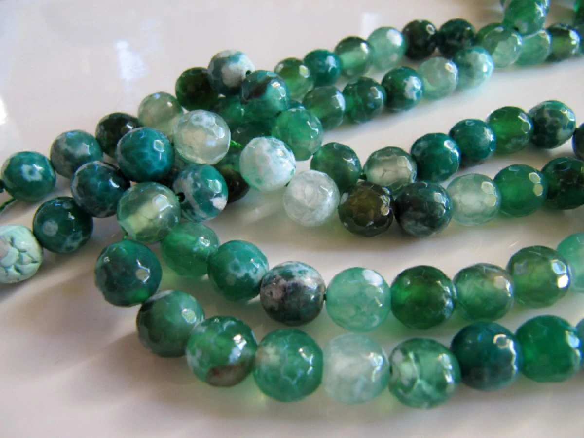 Модный diy 8 мм круглый белый зеленый агат e Bead Агаты камень приблизительно 55 шт.|beads