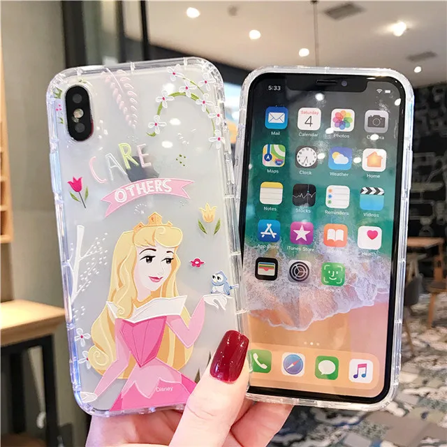 34 Disneys Белоснежка Золушка Рапунцель Принцесса чехол для телефона для iPhone 6 6s 7 8 Plus X XR XS Max воздушная подушка мягкая ТПУ задняя крышка - Цвет: 34