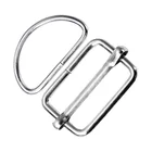 Металлические Регулируемые квадратные D-образные кольца-пряжки серебряного цвета для рукоделия, шитья чемоданов, сумок, кошельков, ручных пуговиц, 50 шт.