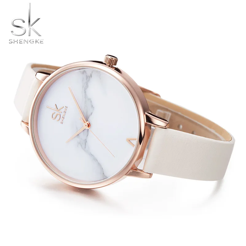 Часы Shengke женские кварцевые с кожаным ремешком 2018|watch for|watch for womenwatches women brand |