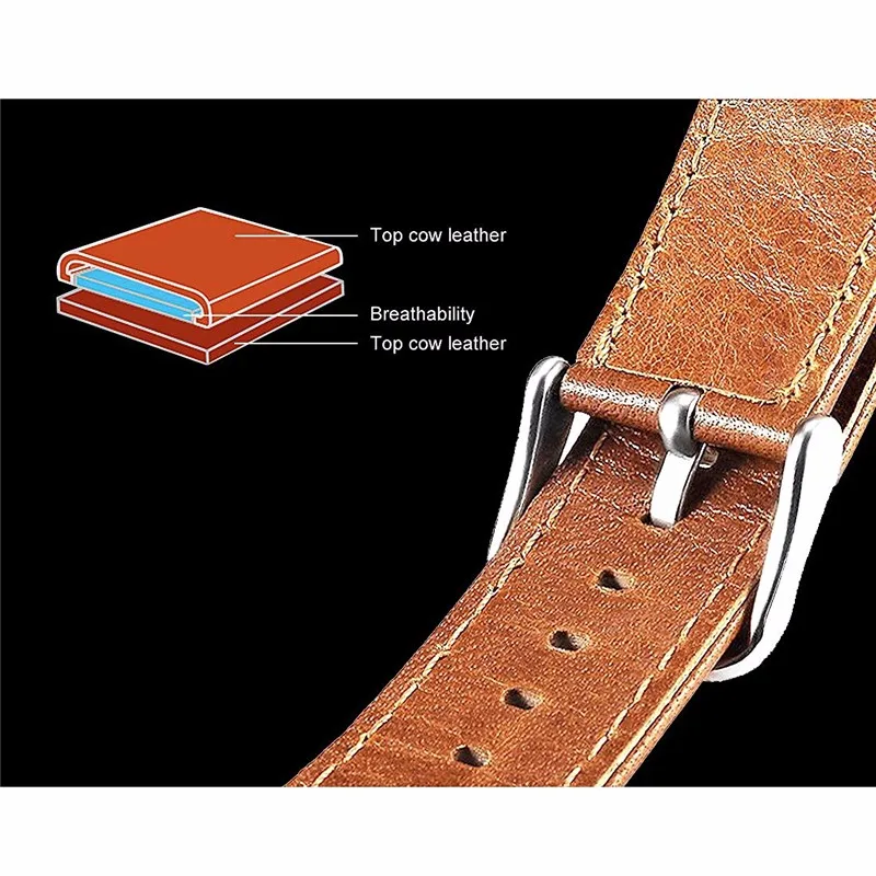 Ремешок из натуральной кожи для apple watch band apple watch 5 4 3 44 мм/40 мм 42 мм 38 мм crazy horse классическая металлическая застежка ремешок для часов