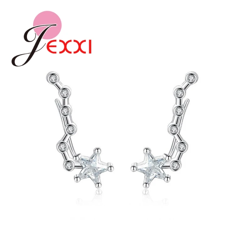 

Exquisite Simple Small Star 925 Sterling Silver AAA Cubic Zirconia Rhinestone Stud Earrings For Women Fashion Jewelry