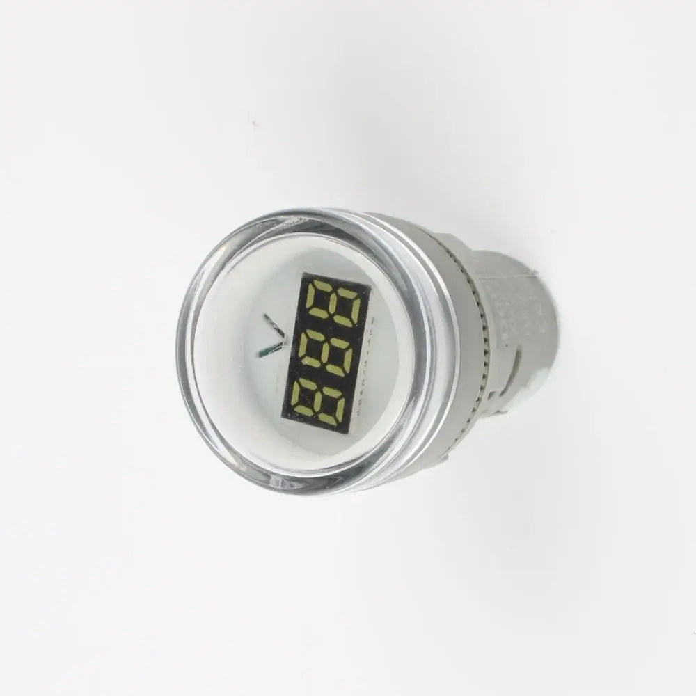 Voltmeter WHITE 22 мм переменного тока 60-500 В 0-100A светодиодный вольтметр Индикатор напряжения пилотный светильник красный желтый зеленый белый синий цифровой амперметр - Цвет: Voltmeter WHITE