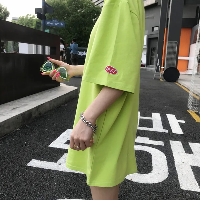 Модная женская футболка YouGeMan топы лето 2021 в Корейском стиле Ulzzang Harajuku с вышивкой