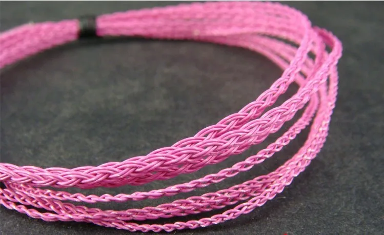 Посеребренный кабель для наушников с сердечком океана плетеный провод