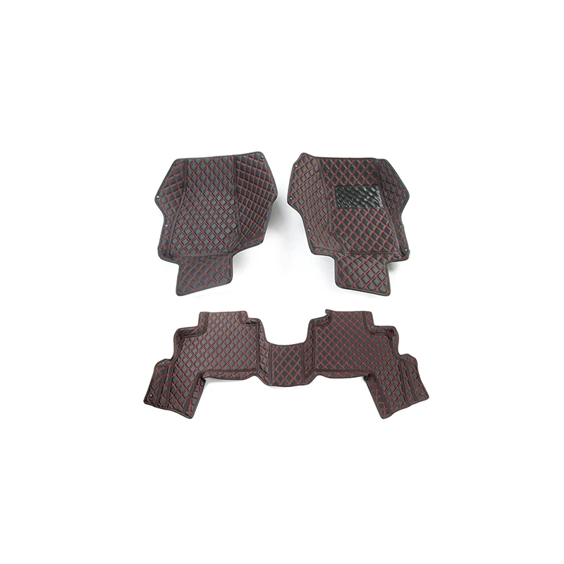 Red line Right drive MOPAI коврики для Jeep Wrangler JK 2007- кожаные коврики в автомобиль коврик для ног Аксессуары для Jeep Wrangler JK 2007+ 4 двери - Название цвета: Red line Right drive