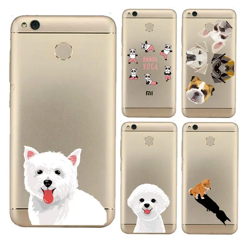 Мягкий прозрачный чехол для телефона из ТПУ с изображением лисы xiaomi redmi 4x 4a note5a