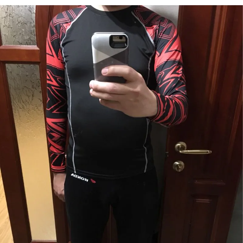 S-4XL мужские компрессионные футболки больших размеров Мужская футболка для бега с