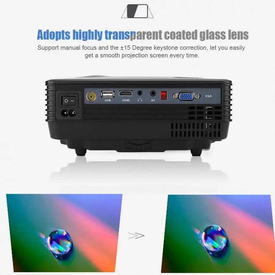 RD-805A миниатюрный светодиодный проектор, умный проектор 1080PHD WIif Android Версия, черный 100-240 В светодиодный Рождественский проектор
