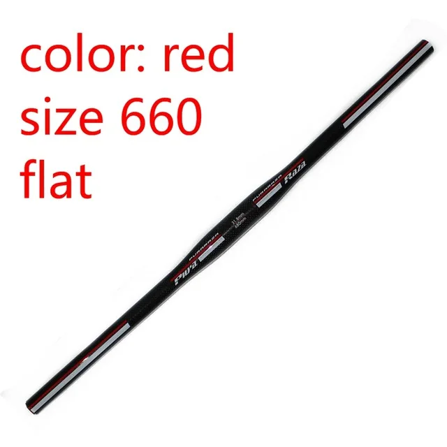 Flat Red 660mm Аутентичный Pura raza полный углеродного волокна горный велосипед ручка MTB руль прямо на плоской крест mtb руль - Цвет: Flat Red 660mm