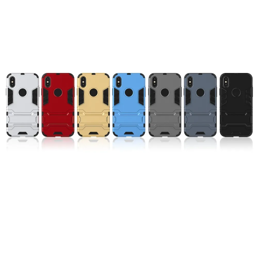 Detachable TPU + PC Rugged Hybrid Case For iPhone 5 5s SE 6G 6s 7 8 X Kickstand Robot Hard Armour 6 6S Plus | Мобильные телефоны и