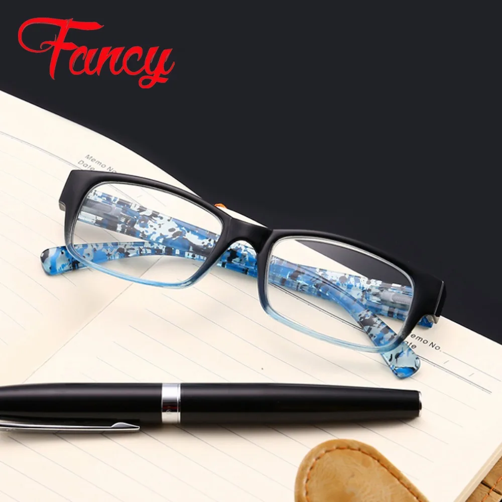 Очки для чтения прямоугольные мужские и женские с цветочным узором модная