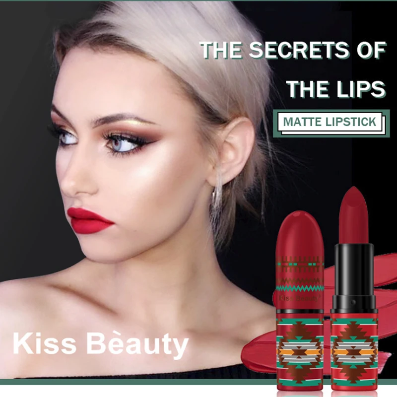 KISS BEAUTY брендовая помада длительное увлажнение не обесцвечивающая Водонепроницаемая с добавкой 7 цветов Увлажняющая помада