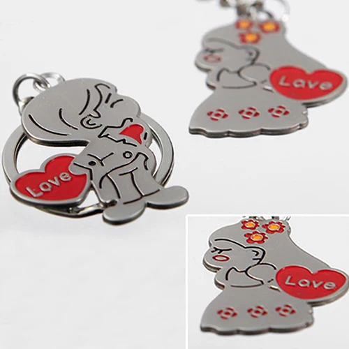 Хит! 1 пара подарочных брелоков для влюбленных металлические брелоки невесты