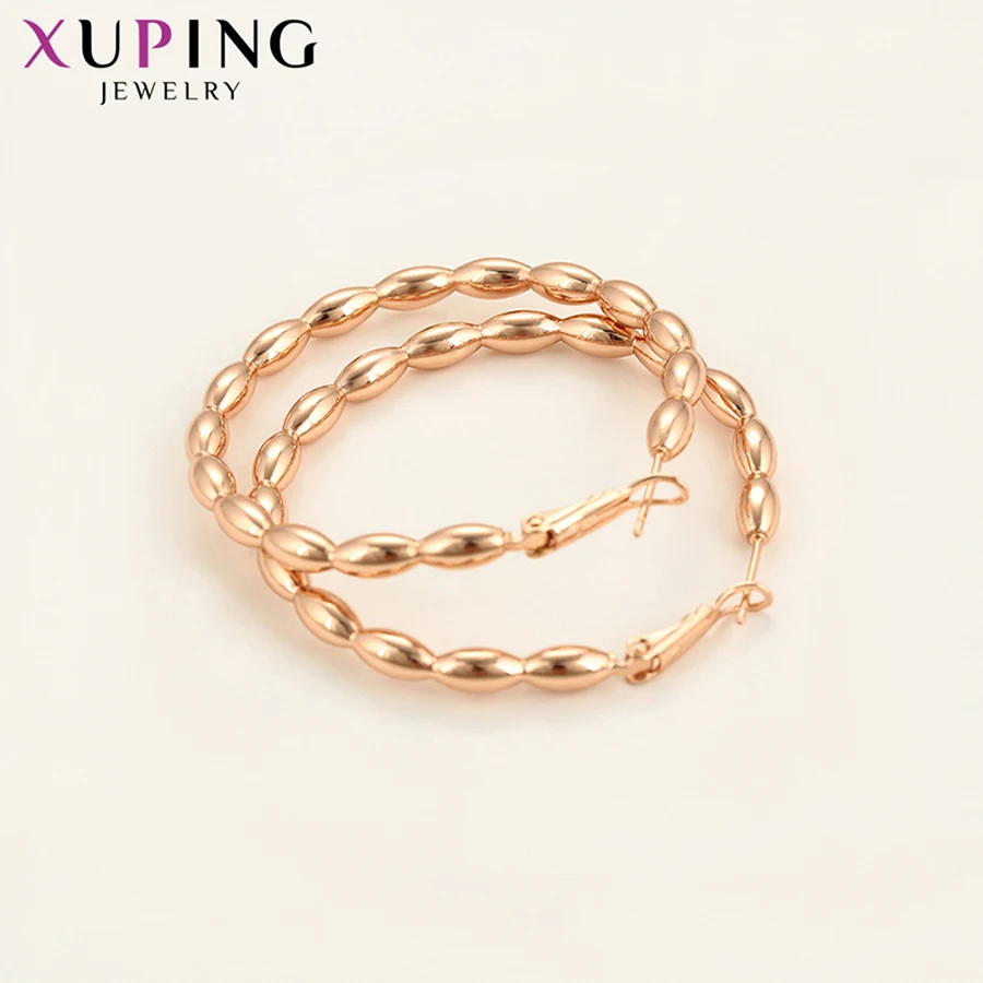 Xuping, Розовая позолота, цветные, Классические, модные, большие серьги-кольца для женщин, элегантные ювелирные изделия, подарок на день матери, ss133.4-97389