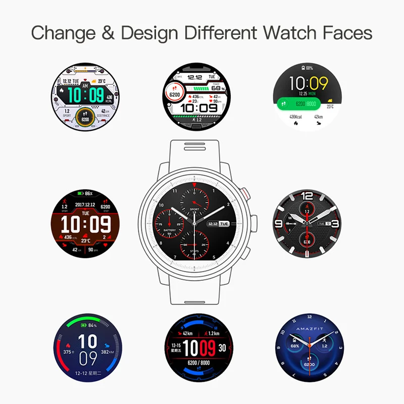 Глобальная версия Xiaomi Huami Amazfit 2 Stratos Pace монитор сердечного ритма Смарт-часы с gps 5ATM