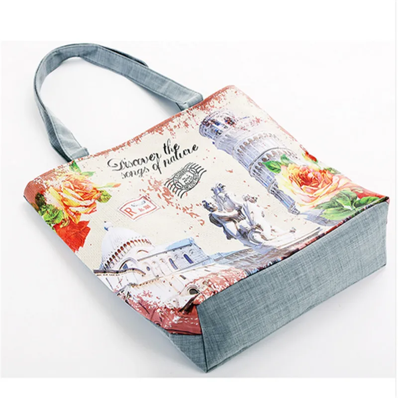 Женская Парусиновая Сумка тоут в европейском стиле с модным принтом 2020|canvas beach