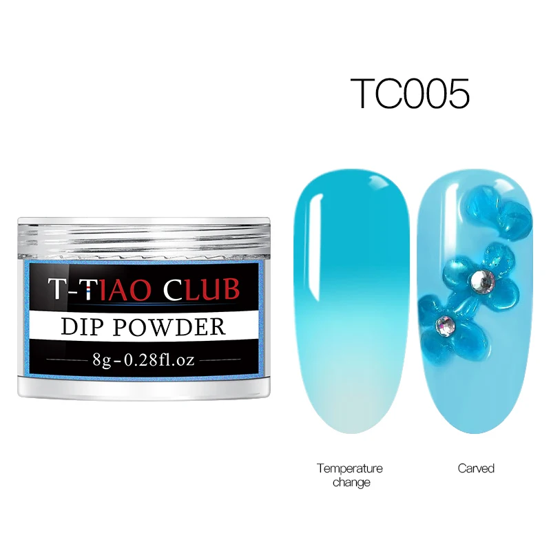 T-TIAO-клуб, 8 г, меняющий температуру, погружающийся порошок для ногтей, термо меняющий цвет, акриловый блеск, пылезащитный пигмент, сделай сам, маникюр, дизайн ногтей - Цвет: FS04139