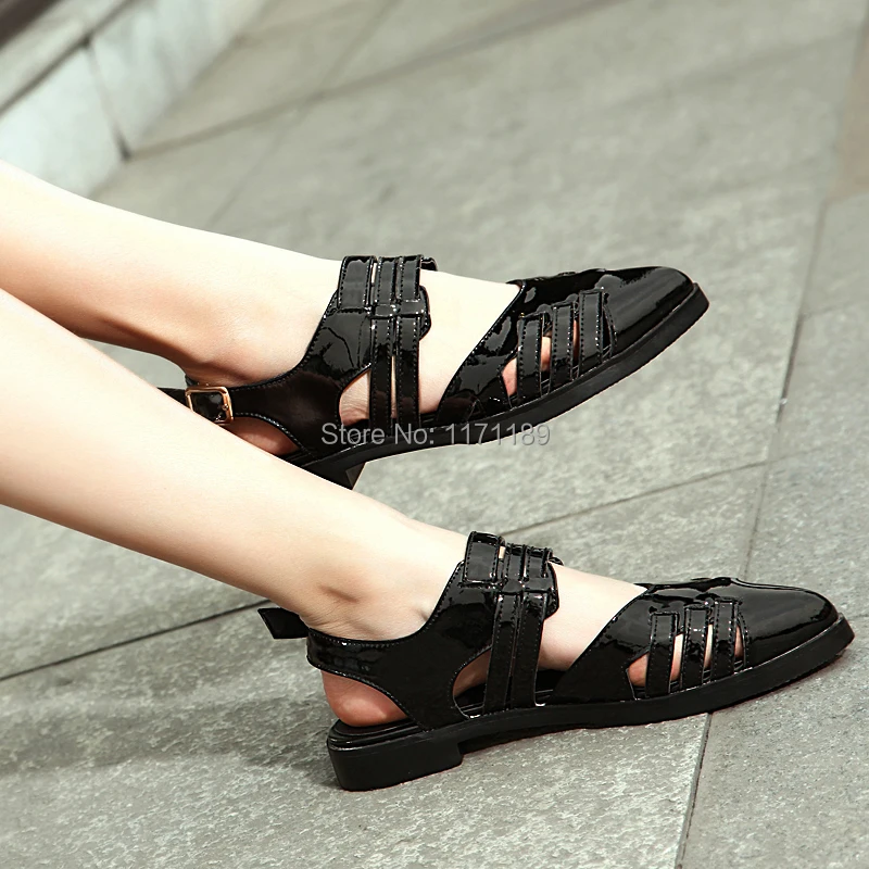 Women's Genuine Leather Flats Oxfords Sexy Strappy Summer Ankle Boots Punk  Goth Creeper Sandals us4 4.5 5 6 7 8 - купить по выгодной цене | AliExpress