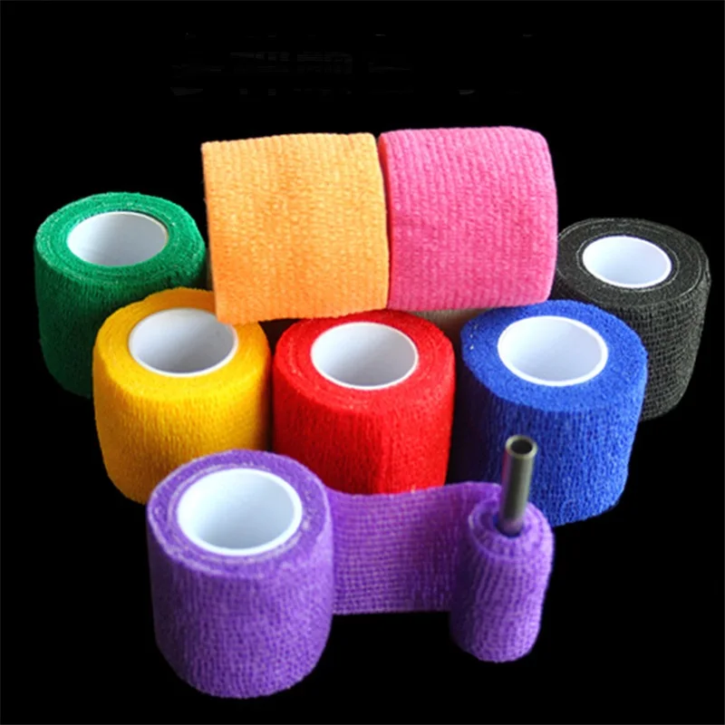 

10pcs Disposable Self-adhesive Elastic Bandage 5cm X 4.5M Handle Tattoo Grip Cover Tube Tattoo Accessories Non-woven Fabrics