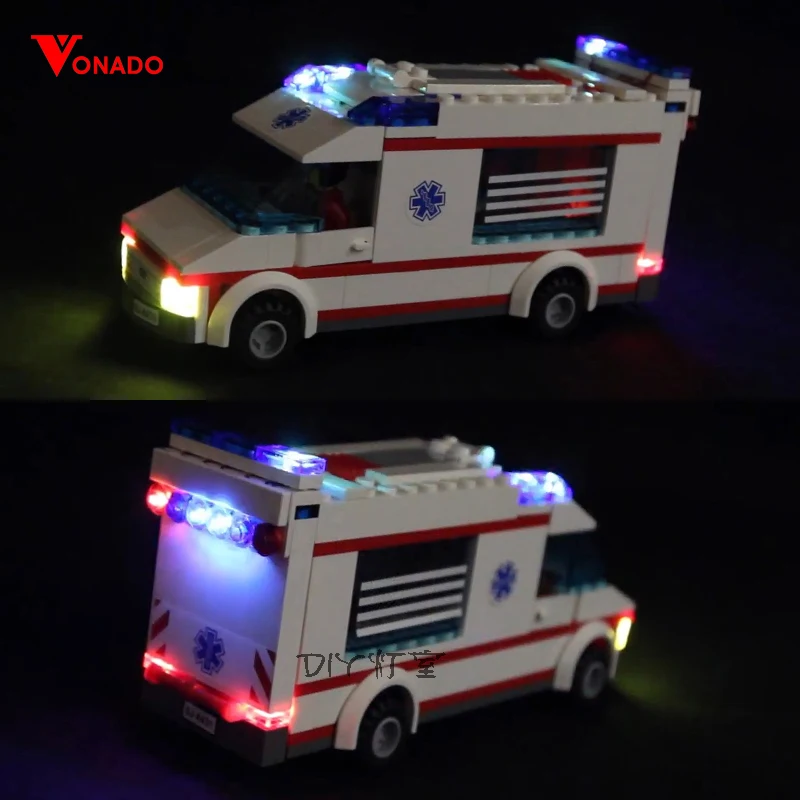 

LED light Compatible for City Series Emergency Ambulance Friends Building Blocks Bricks 4431 Toys Gifts only light