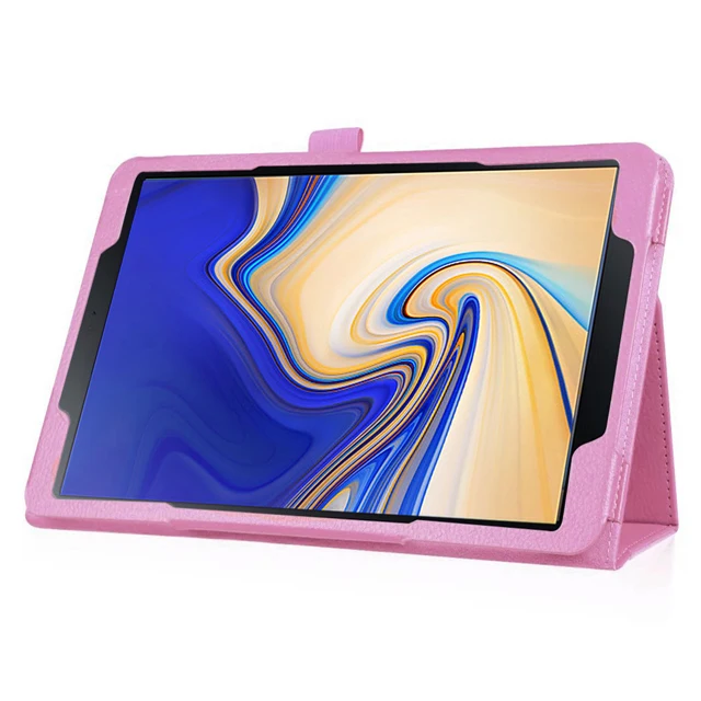 Lichee Style Leather Folding Stand Flip Cover For Samsung Galaxy Tab S4 10.5 Inch T830 SM-T835 PU Smart Case | Компьютеры и офис