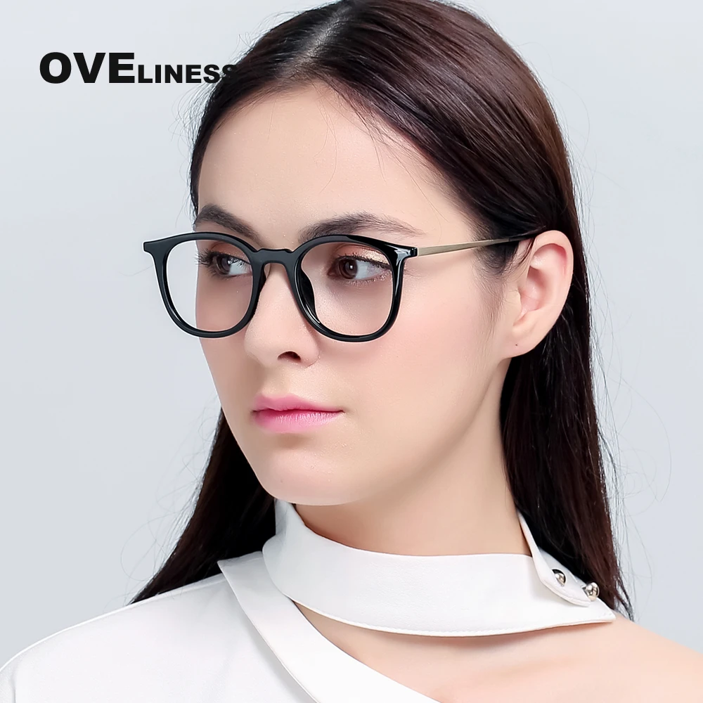 Оправы для очков TR90 женские дизайнерские Круглые очки с прозрачными линзами
