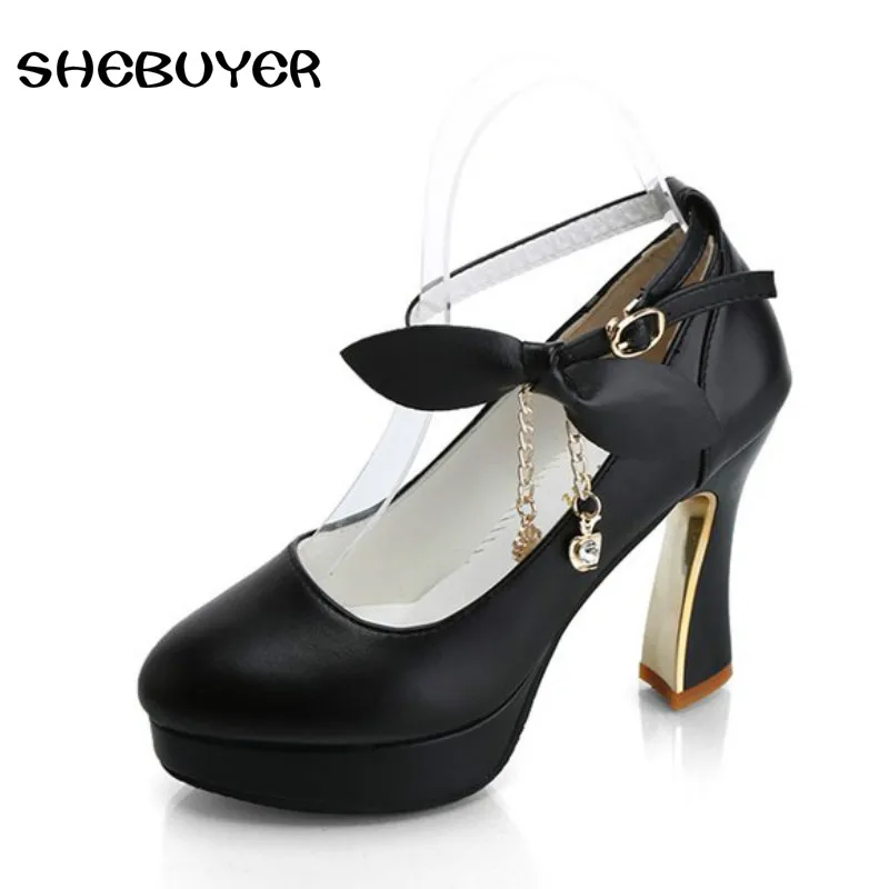 Женские туфли-лодочки Пикантная обувь на платформе и высоком каблуке с ремешком