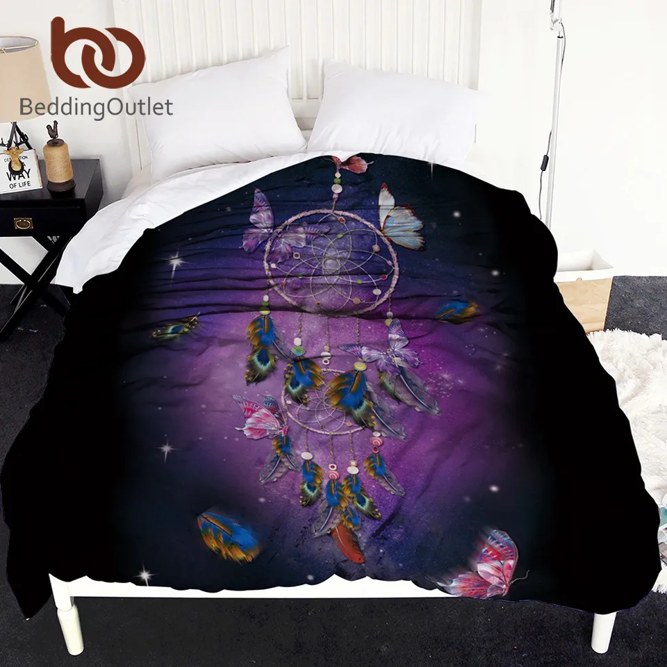 BeddingOutlet Комплект постельного белья «Ловец снов романтический фиолетовый покрывала сказочной бабочки комфортная постель крышка queen King Лидер продаж